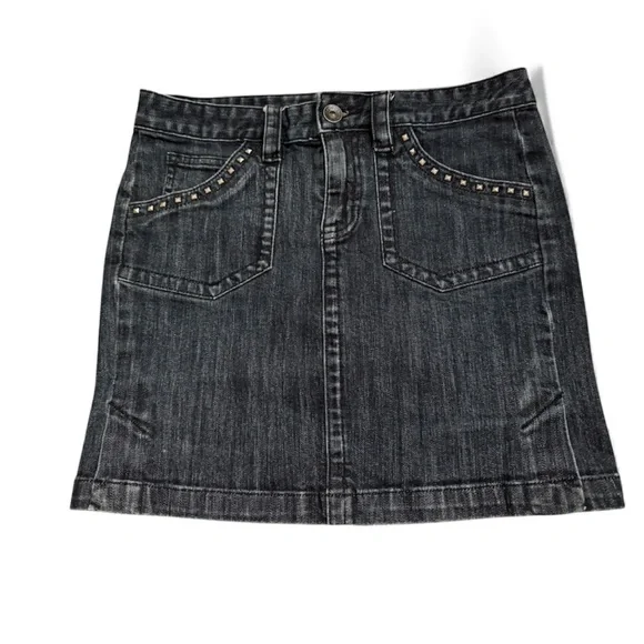 Calvin Klein Black Denim Mini Skirt size 29 ,stretchy in perfect condition - Picture 1 of 6